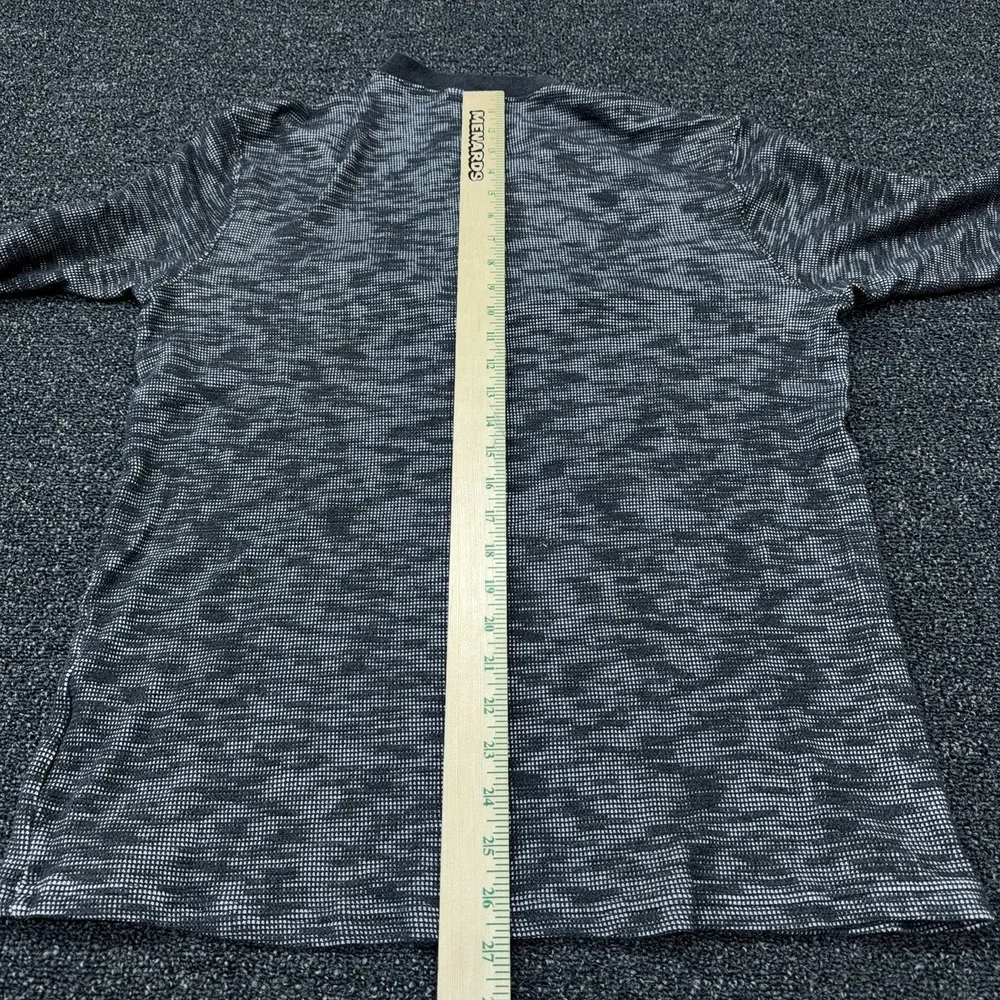 Nike Dri-FIT Waffle Knit‎ Long Sleeve Henley Shirt Mens Large Black Gray Camo